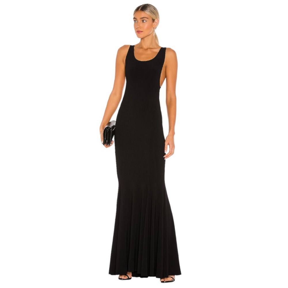 Norma Kamali Women's Strapless Fishtail Dress Black sz XS/34 NWT